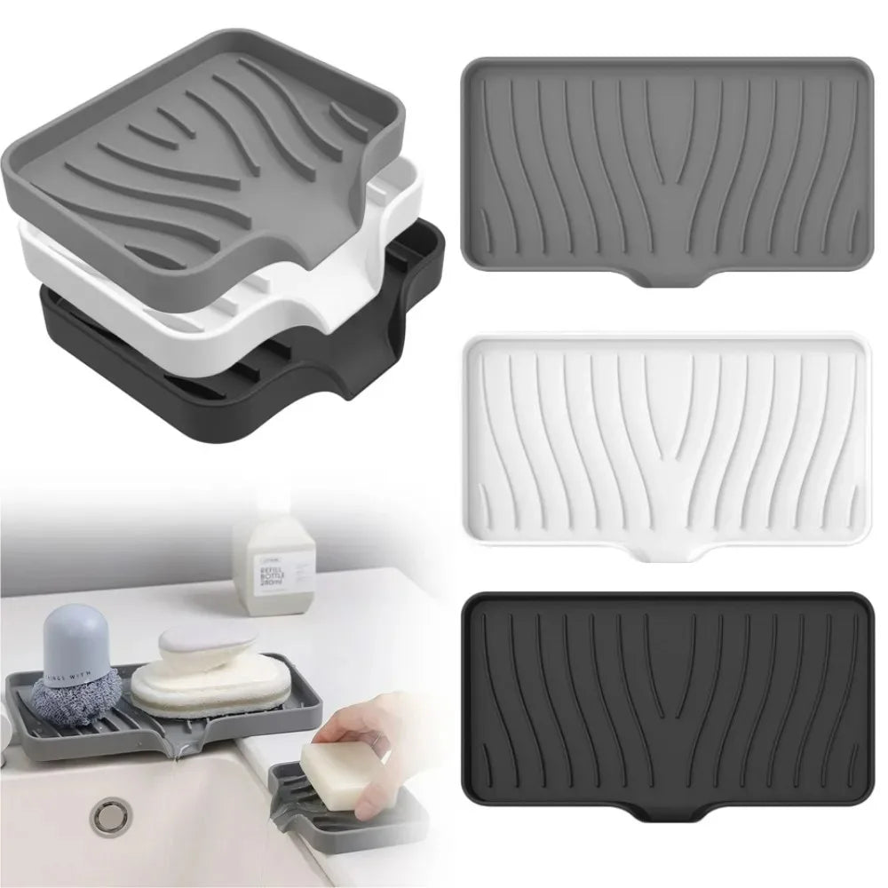 Silicone Countertop Splash Guard & Sponge Tray