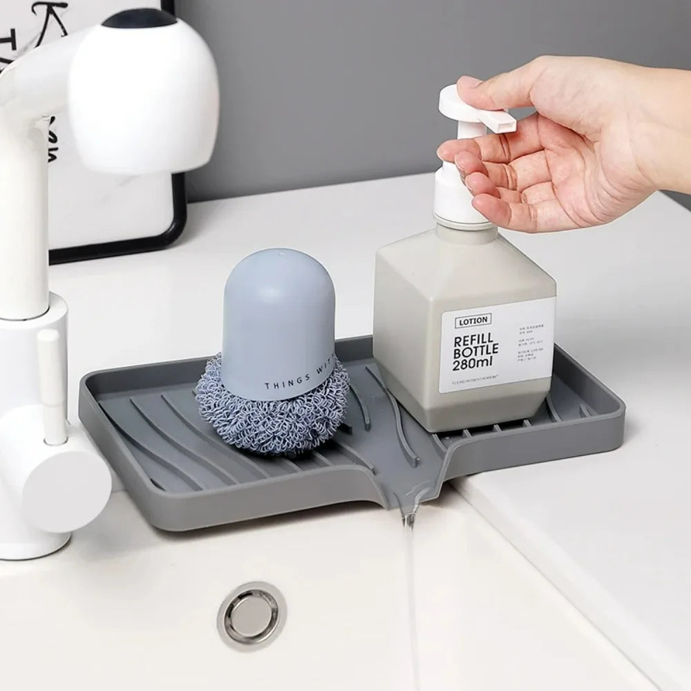 Silicone Countertop Splash Guard & Sponge Tray